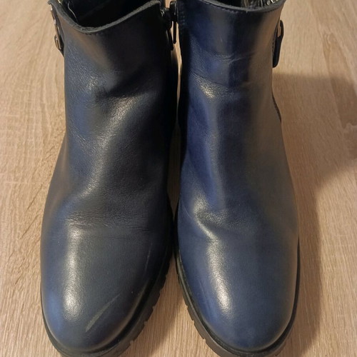Women's ankle boots size 38 like new, dark blue leather