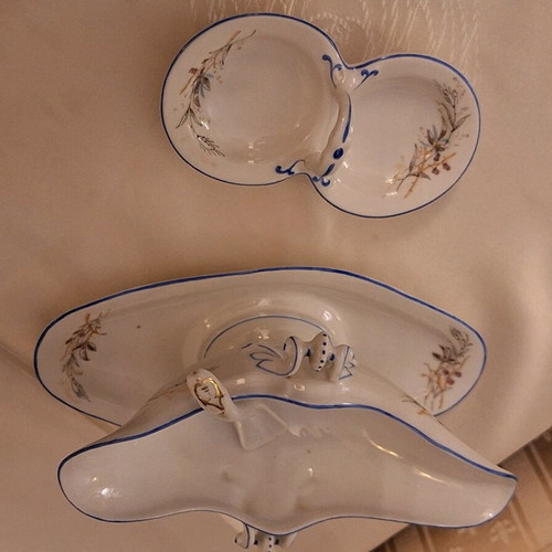 Russian porcelain dinnerware set 1890 vintage like new with hand painting