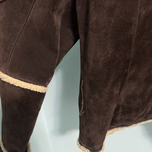 Toi&moi Genuine Leather Jacket used, suede with fur and sherpa, size M