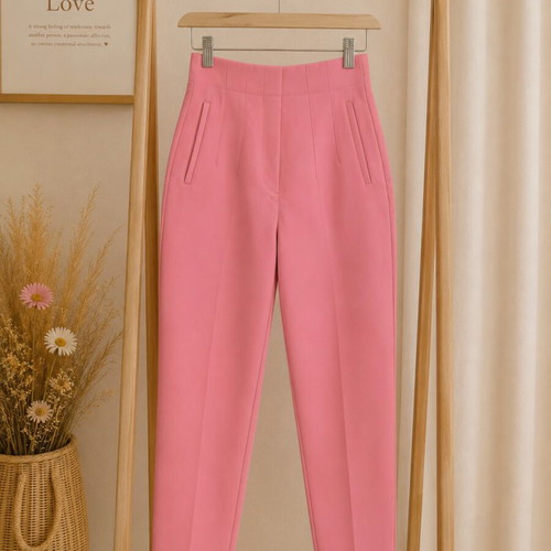 Zara high-waisted pants like new, pink, size XS
