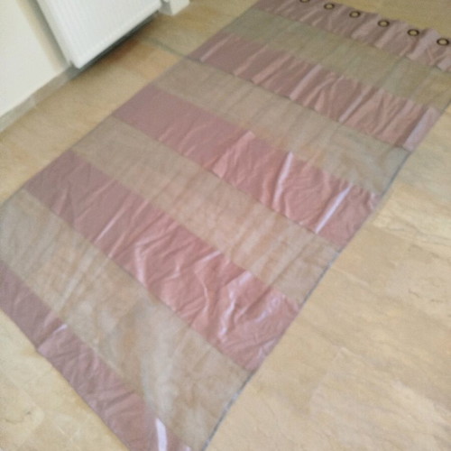 Curtain with rings used, transparent polyester 1.40x2.50