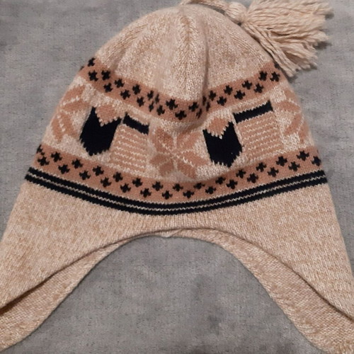 Insider knit wool hat unisex, used, beige and black