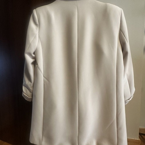 Zara suit set with jacket and Kaktus elastic waist trousers, beige