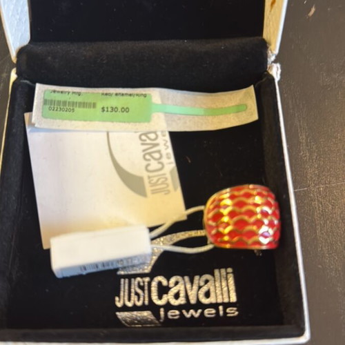 Just Cavalli ring size 51 new, red and gold