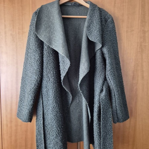 Khaki cardigan (fleece) S/M, 3/4 sleeves