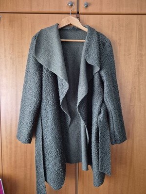 Khaki cardigan (fleece) S/M, 3/4 sleeves