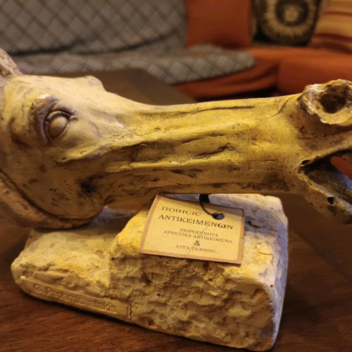 Horse head used from the eastern pediment of the Parthenon by G. Papamichalakis