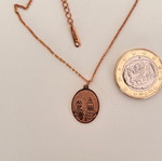 Μενταγιόν κωνσταντινάτο ατσάλινο επίχρυσο ροζ σαν καινούργιο