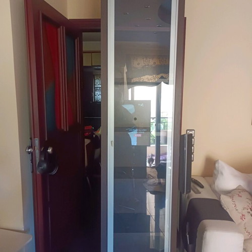 Neoset bookcase display cabinet like new with inox door and solid wood