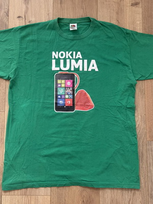 Nokia Lumia T-shirt Fruit of the Loom used, size L, green