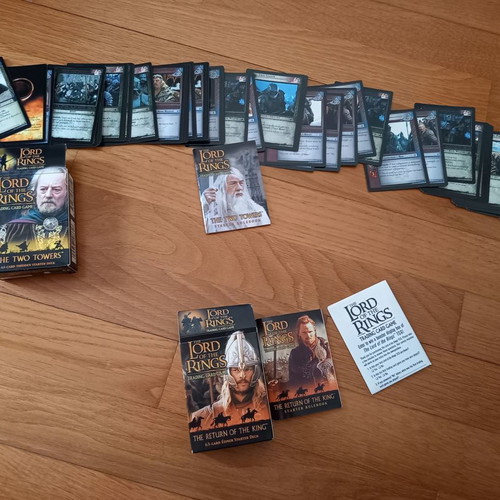 Lord of the Rings cards new, Theoden and Eomer decks with rare gold cards
