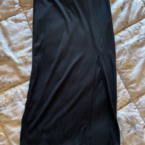 Black midi skirt with slit