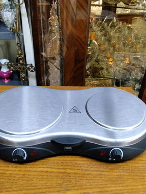 Mia enamel double hot plate tabletop new