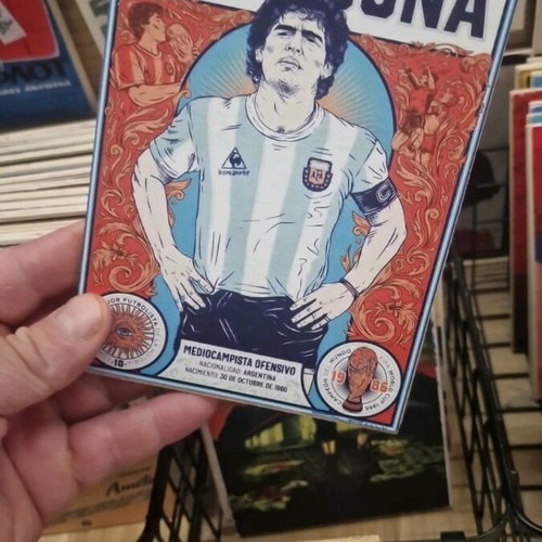 Wooden Maradona decoration like new