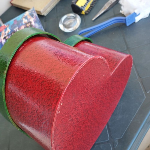 Heart-shaped papie mache box used