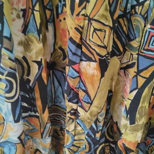 Vintage skirt used with velvet and pleated fabric size 46