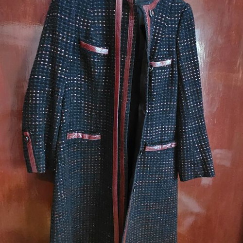 Escada coat and skirt set, black and red