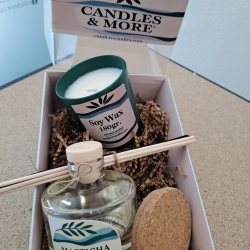 Aromatic Room Set with Handmade Soy Candle 180g