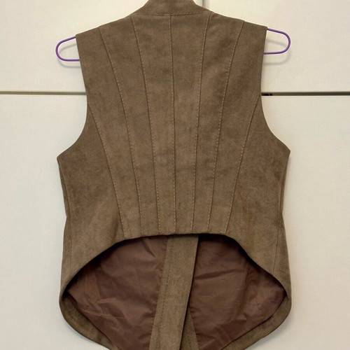 BCBG Max Azria waterfall vest with suede texture like new, beige