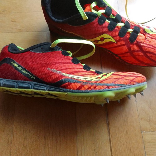 Saucony Track Spikes Size 37 Like New, Red Orange
