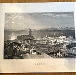  1850 Ρόδος χαλκογραφία 20x14cm