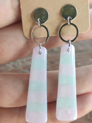 Handmade earrings from polymer clay with steel clasp