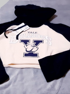 Yale College Hoodie Sweatshirt Zara Large XL new, blue and white