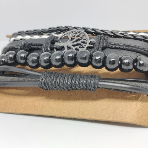 SOKI Men's Watch and 4 Handmade Leather Bracelets Set new