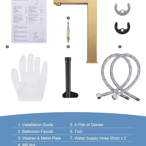 Arcora Sink Faucet Gold Stainless Steel New