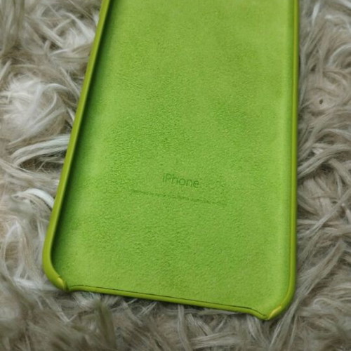 iPhone case used silicone pistachio with signs of wear