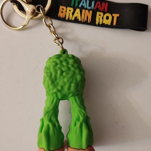 Brainrot Brr Brr Patapim Rubber Keychain like new, multicolor