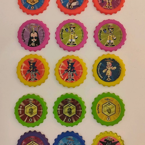 Medabots collectible caps set used, 2000s rare