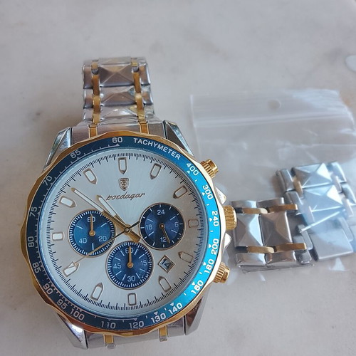 Poedagar unisex wristwatch like new, blue and silver