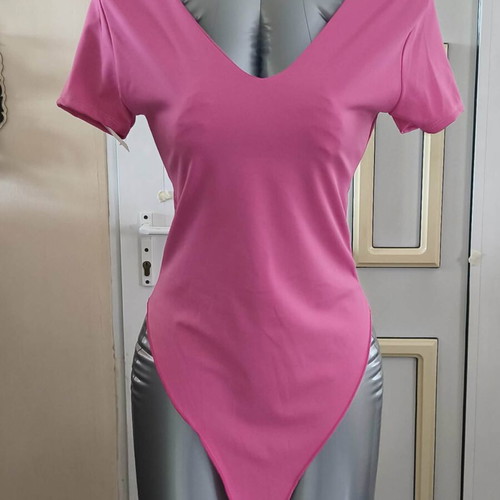 Elastic swimsuit bodysuit pink-fuchsia new S-L