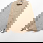  Πουκάμισο 100% Λινό regular fit μπεζ μέγεθος XL