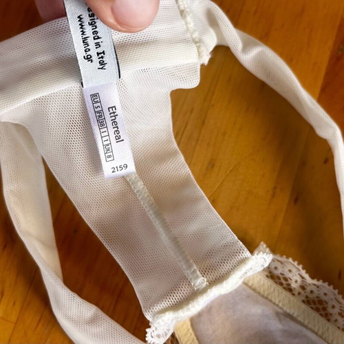 Luna white string underwear new, small