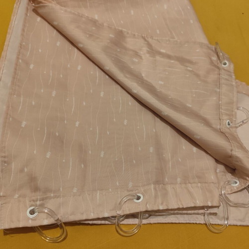 Shower curtain used with rings in powder pink shade 1.50 x 2.00 m