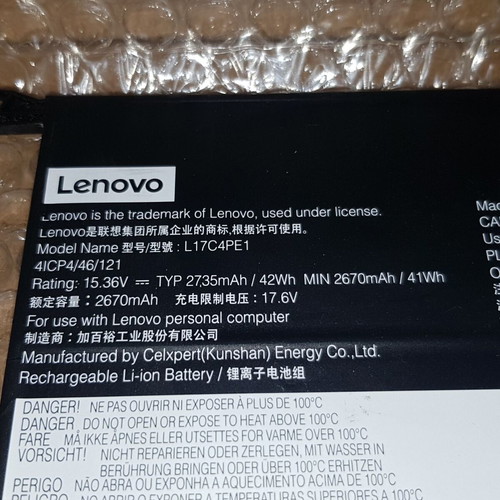 Lenovo L17C4PE1 battery new, genuine