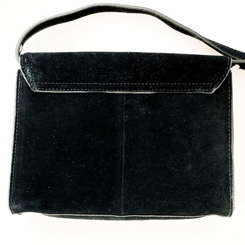 Mango black suede clutch and crossbody bag