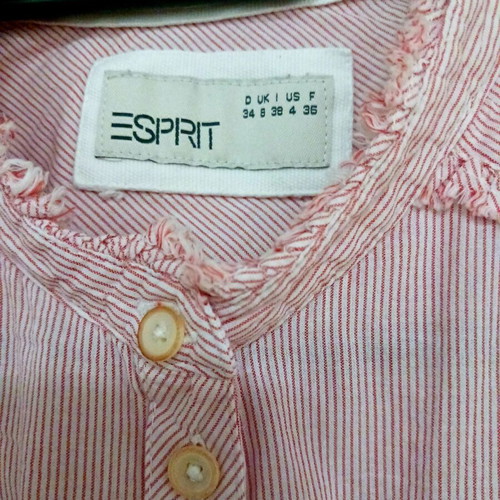 Esprit striped shirt white red size 34 like new