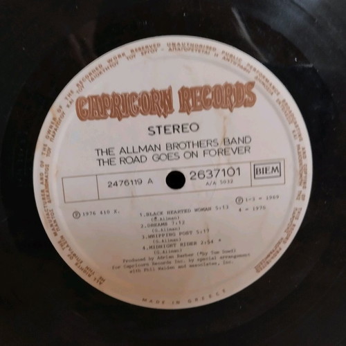 Allman Brothers Band Best double vinyl record used, Southern Rock Blues
