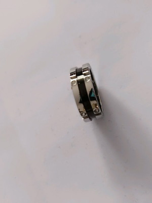 Ring black with silver like new