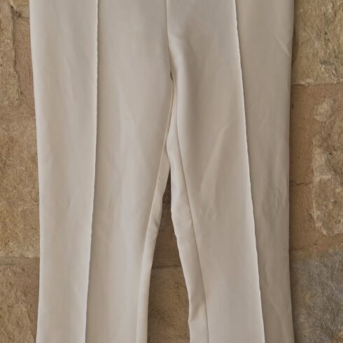 Elisabetta Franchi Cream Off-White Flare Trousers New