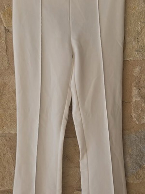 Elisabetta Franchi Cream Off-White Flare Trousers New