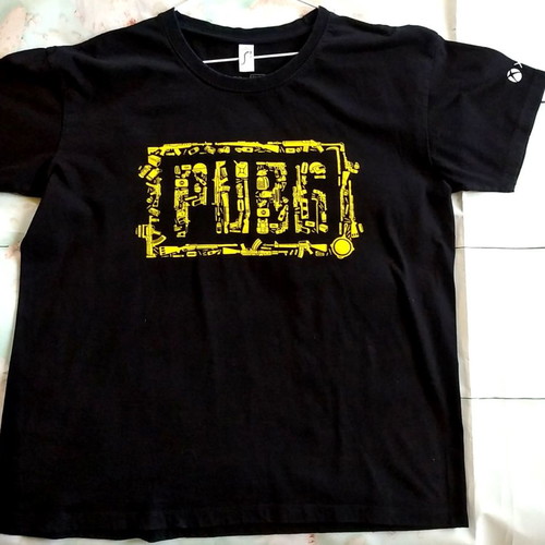 XBOX PUBG T-shirt, Regent Gaya, cotton, size XL fitting L, black and yellow