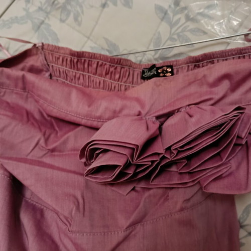 Strapless pink dress with boutonniere, like new, size S