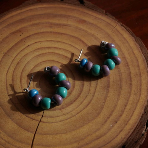 Handmade earrings with beads new in pastel colors