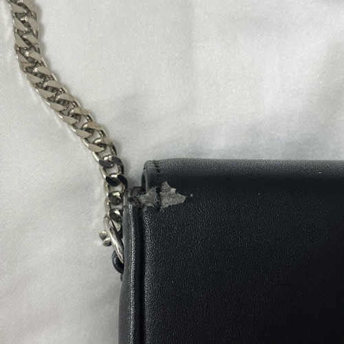Black Crossbody Bag used with 3D Floral Chain Strap