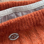 Mohair skirt orange used, lined, elastic fit S-M
