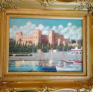 ΕΛΑΙΟΓΡΑΦΊΑ Αυθεντικός Πίνακας"Το Κάστρο Των Ιπποτών"